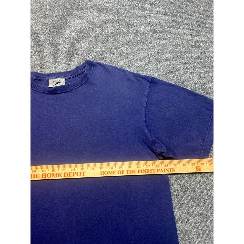 Vintage Speedo Mens Short Sleeve T-Shirt Navy Blue cotton Single Stitch Size L - Picture 10 of 16